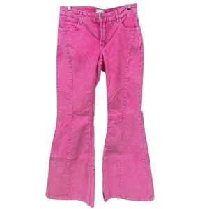 BDG Womens (27)‎ (29x30) Low Rise Pink Corduroy Pants Bell Bottom Flare Festival